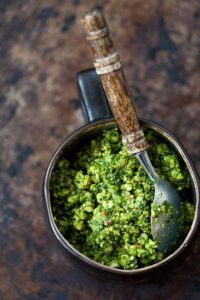 Different Types of Wild Greens with Pesto Recipe